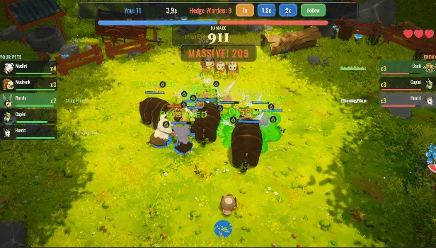 Two armies of pets clash